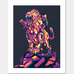 Mecha lion Posters and Art